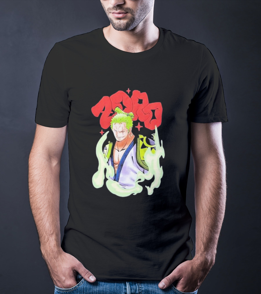 One Piece Zoro Japan Animation Airbrush Style Manga Character T-Shirt
