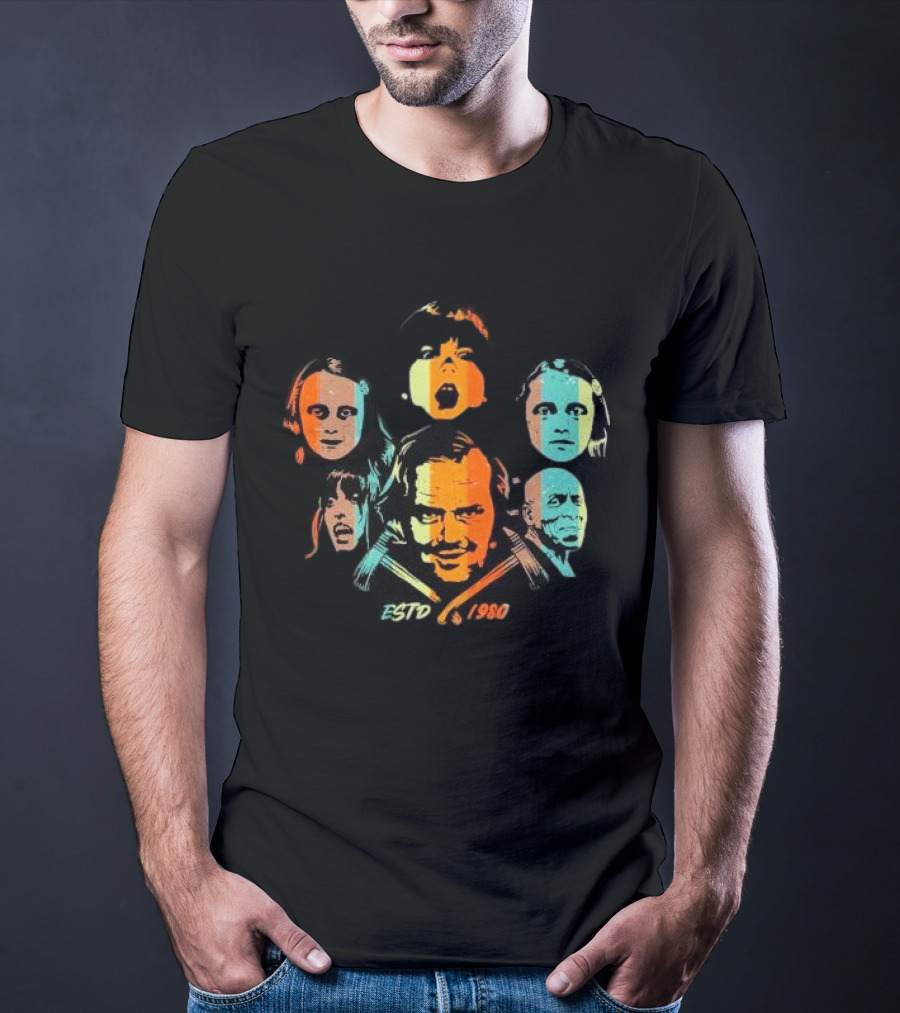 Estd 1980 The Shining Jack Horror Kubtick Twins Wendy Vintage Faces T-Shirt