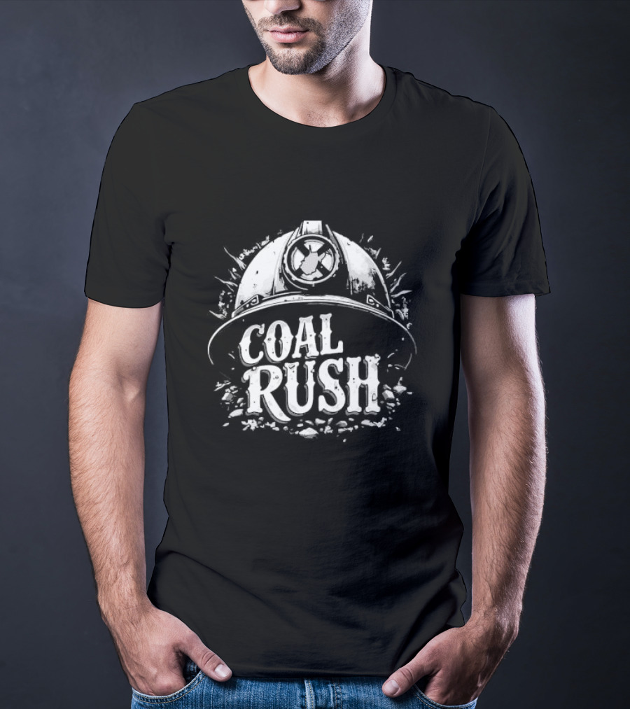West Virginia Coal Rush Miner Helmet T-Shirt