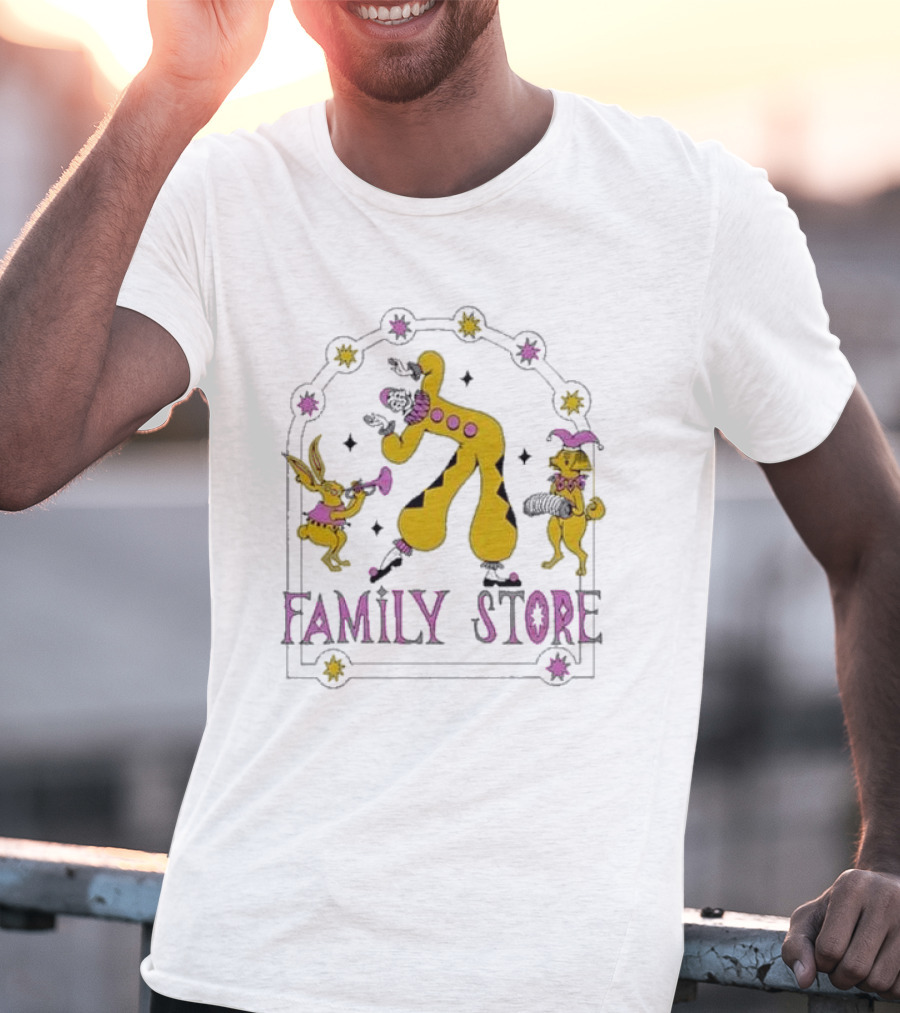 FS X Maddie Fischer Family Store Clown Arch With Rabbit And Dog Characters T-Shirt