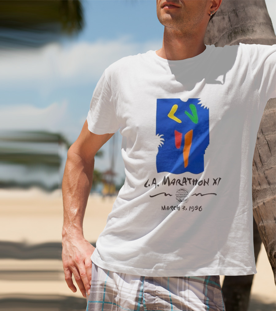 L.A. Marathon XI March 3, 1996 Los Angeles Marathon 90s Race Racer Comfort T-Shirt