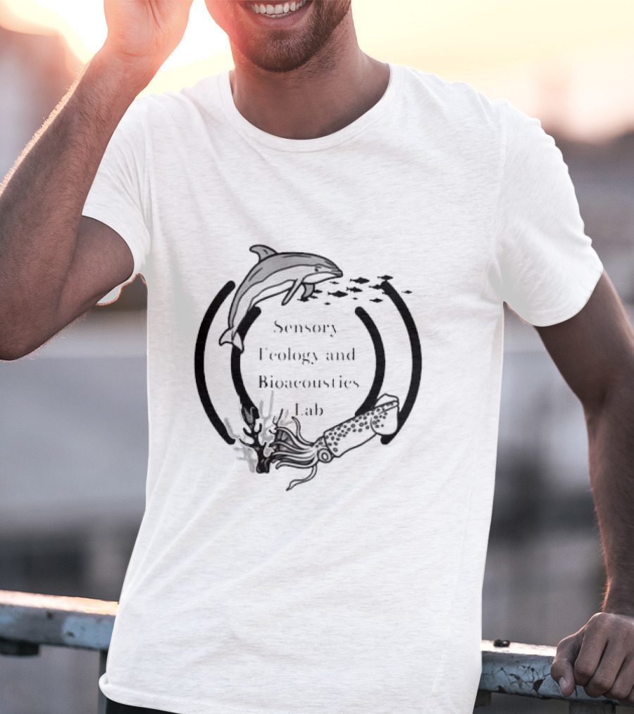 Sensory Ecology And Bioacoustics Lab Research Team Dolphin Squid And Fish Marine Life Study T-Shirt