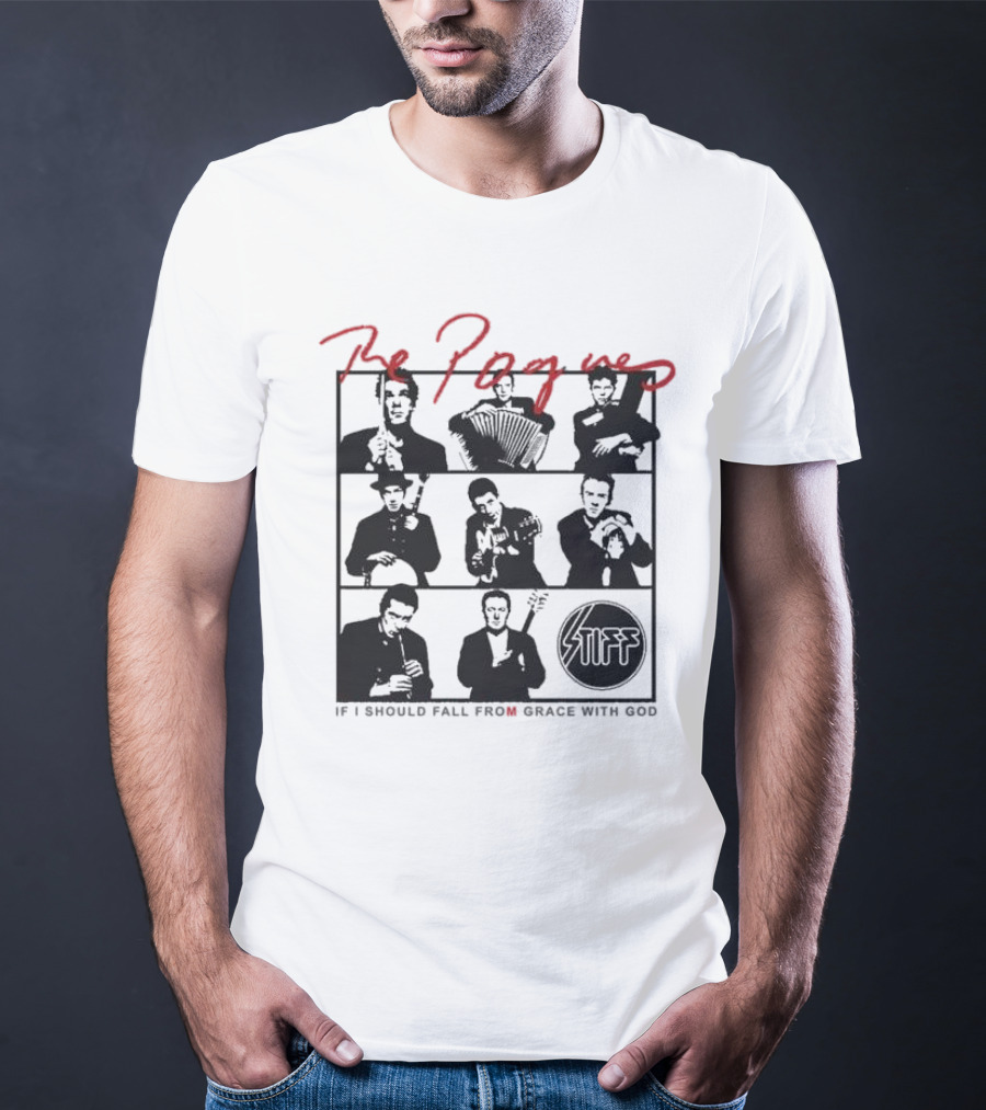 The Pogues If I Should Fall From Grace With God Stiff Records T-Shirt