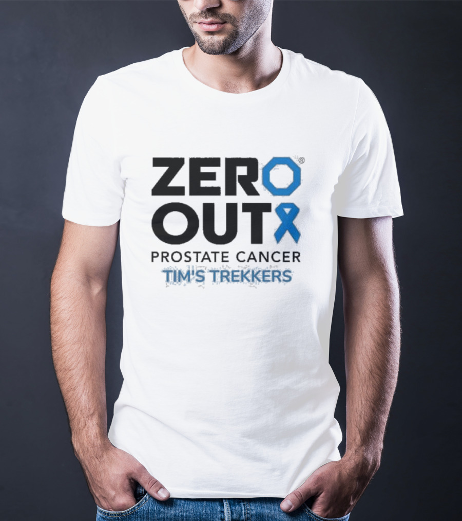 Zero Out Prostate Cancer Tim's Trekkers Awareness Blue T-Shirt