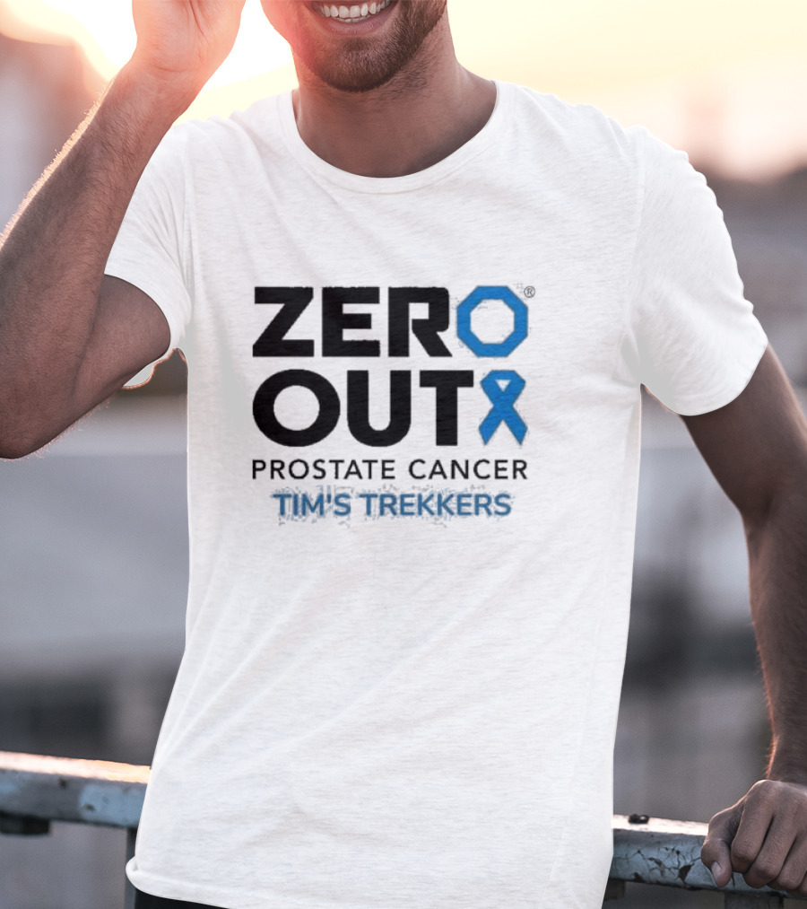 Zero Out Prostate Cancer Tim's Trekkers Awareness Blue T-Shirt