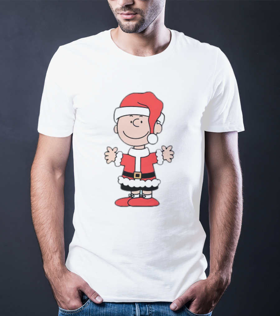 Charlie Brown Peanuts Christmas Santa Hat Holiday T-Shirt