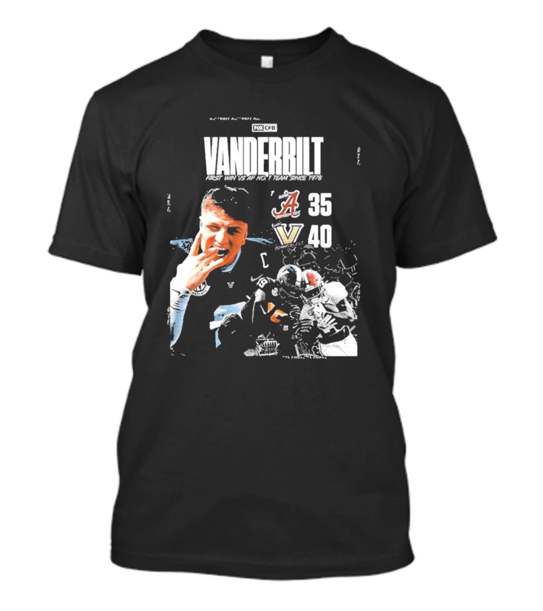 Vanderbilt Commodores First Win 40 35 Against Alabama Crimson Tide NCAA T-Shirt