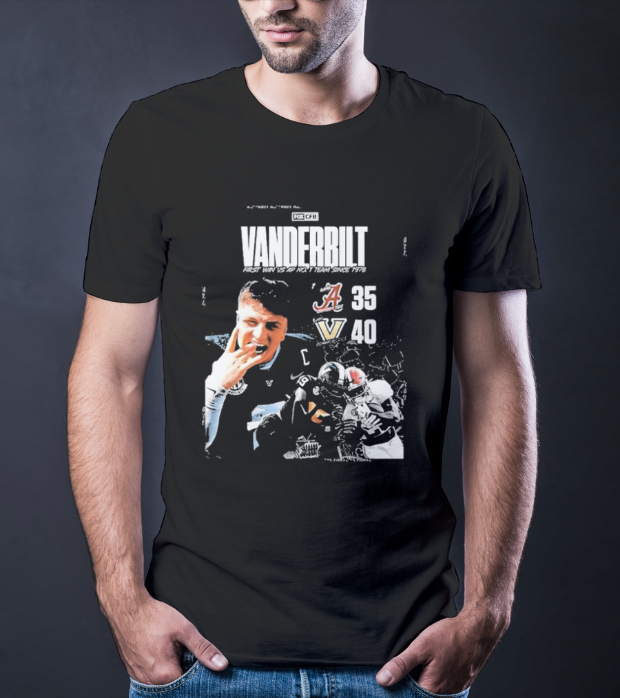 Vanderbilt Commodores First Win 40 35 Against Alabama Crimson Tide NCAA T-Shirt