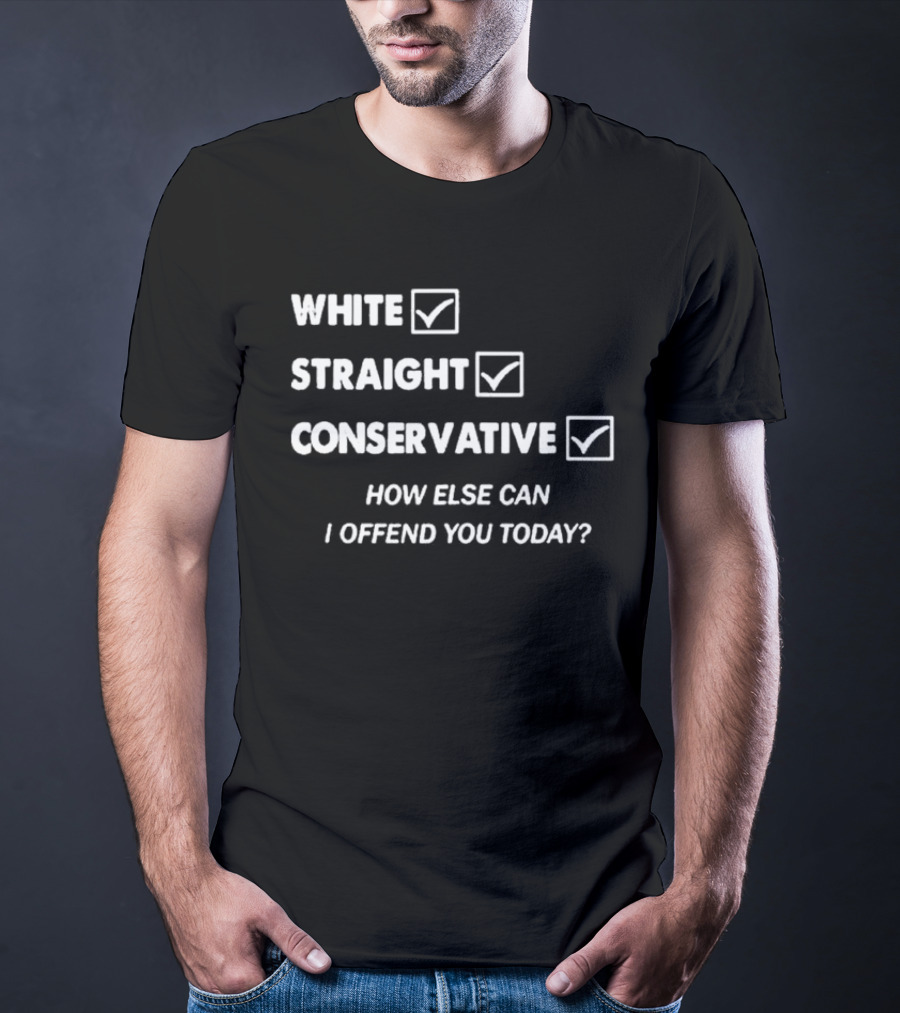 White Straight Conservative How Else Can I Offend You Today T-Shirt