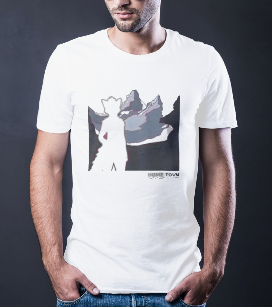 The Fox Nest Store Home Town Silhouette With Mountains Background T-Shirt