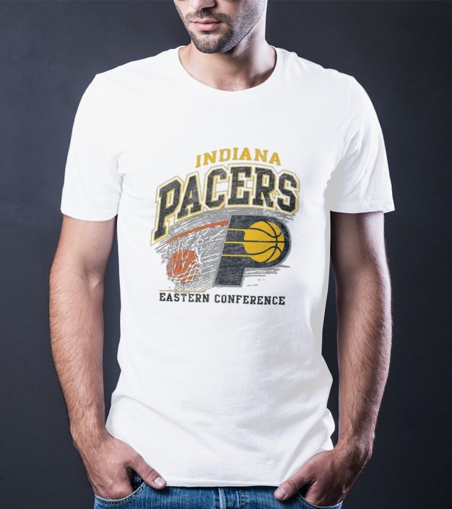 Indiana Pacers Eastern Conference Basketball Logo Adult Franklin Amp Up T-Shirt