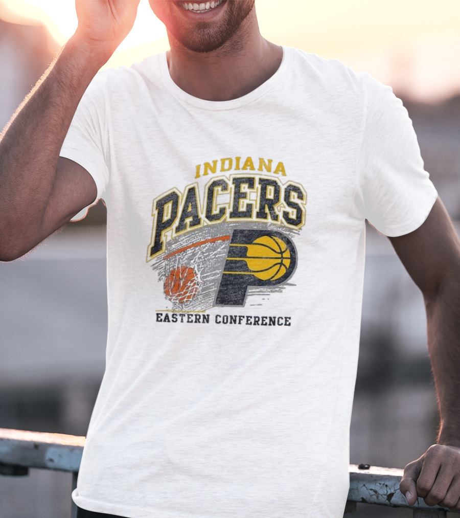 Indiana Pacers Eastern Conference Basketball Logo Adult Franklin Amp Up T-Shirt