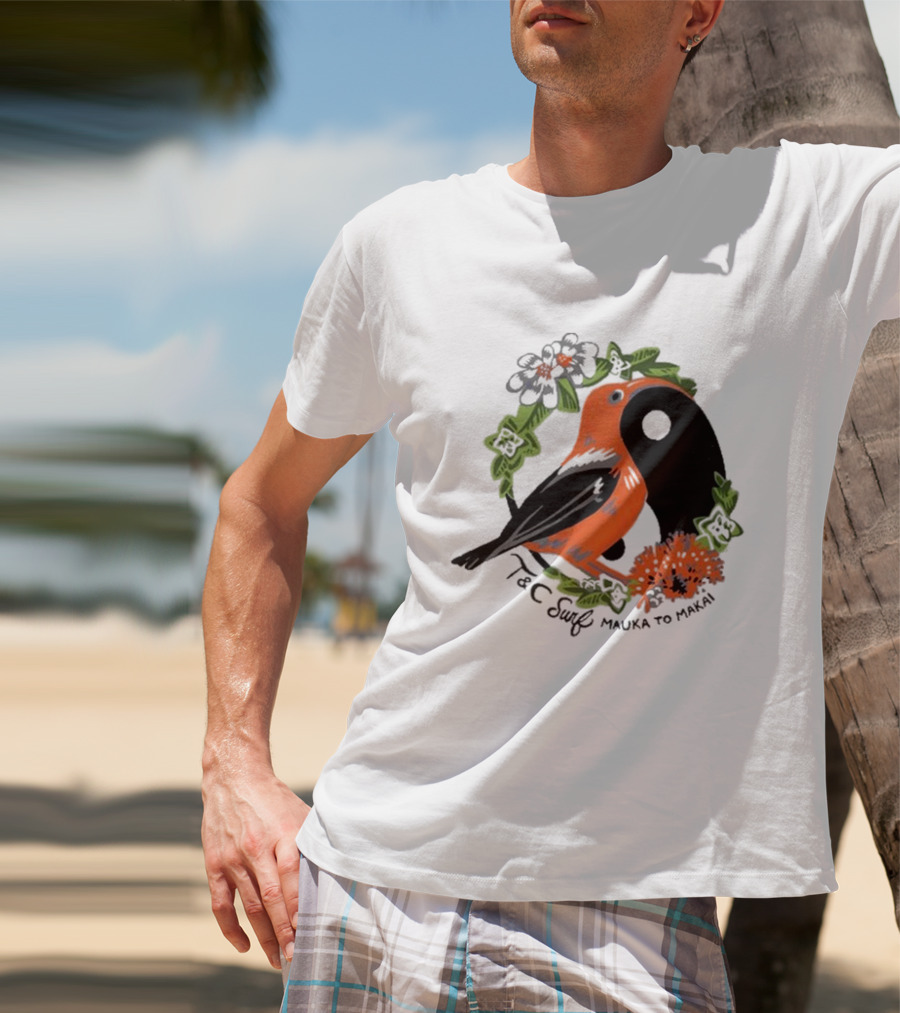 T&C Surf Mauka To Makai Bird Floral Yin Yang T-Shirt