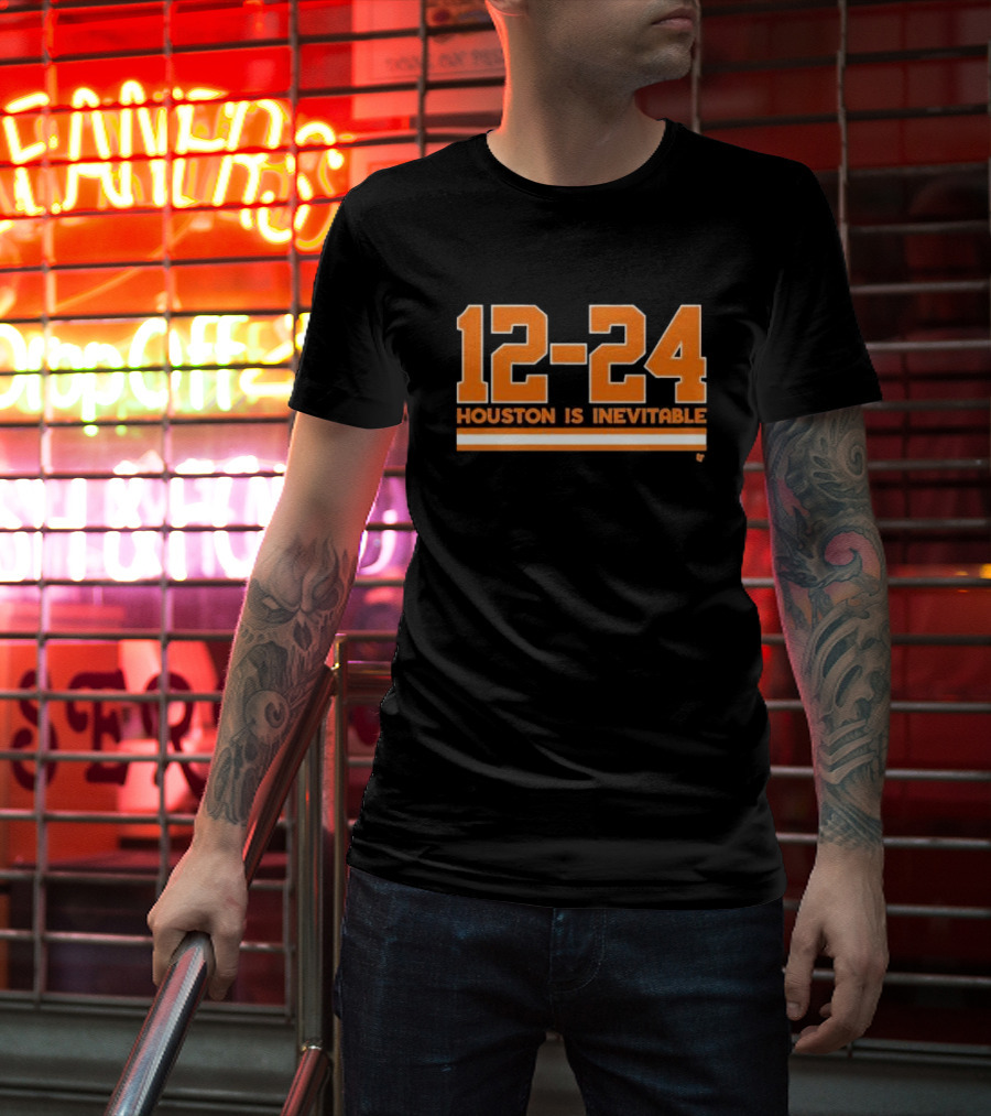 12-24 Houston Is Inevitable Orange Text T-Shirt