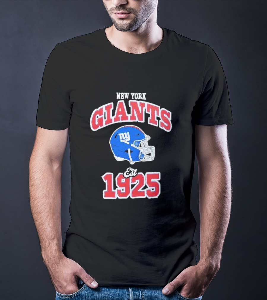 New York Giants Est 1925 Blue Helmet Aleali May Collaboration T-Shirt