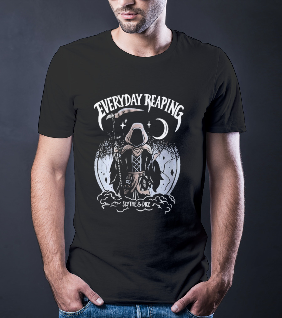 Everyday Reaping Scythe And Dice Moon Cloak T-Shirt