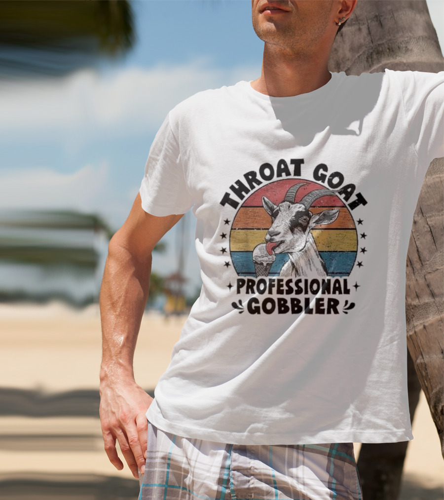 Throat Goat Professional Gobbler Retro Vintage Goat Eating Ice Cream T-Shirt