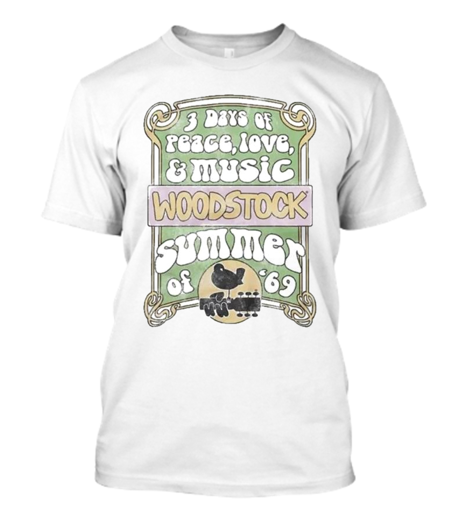 Woodstock 3 Days Of Peace Love And Music Summer Of 69 T-Shirt