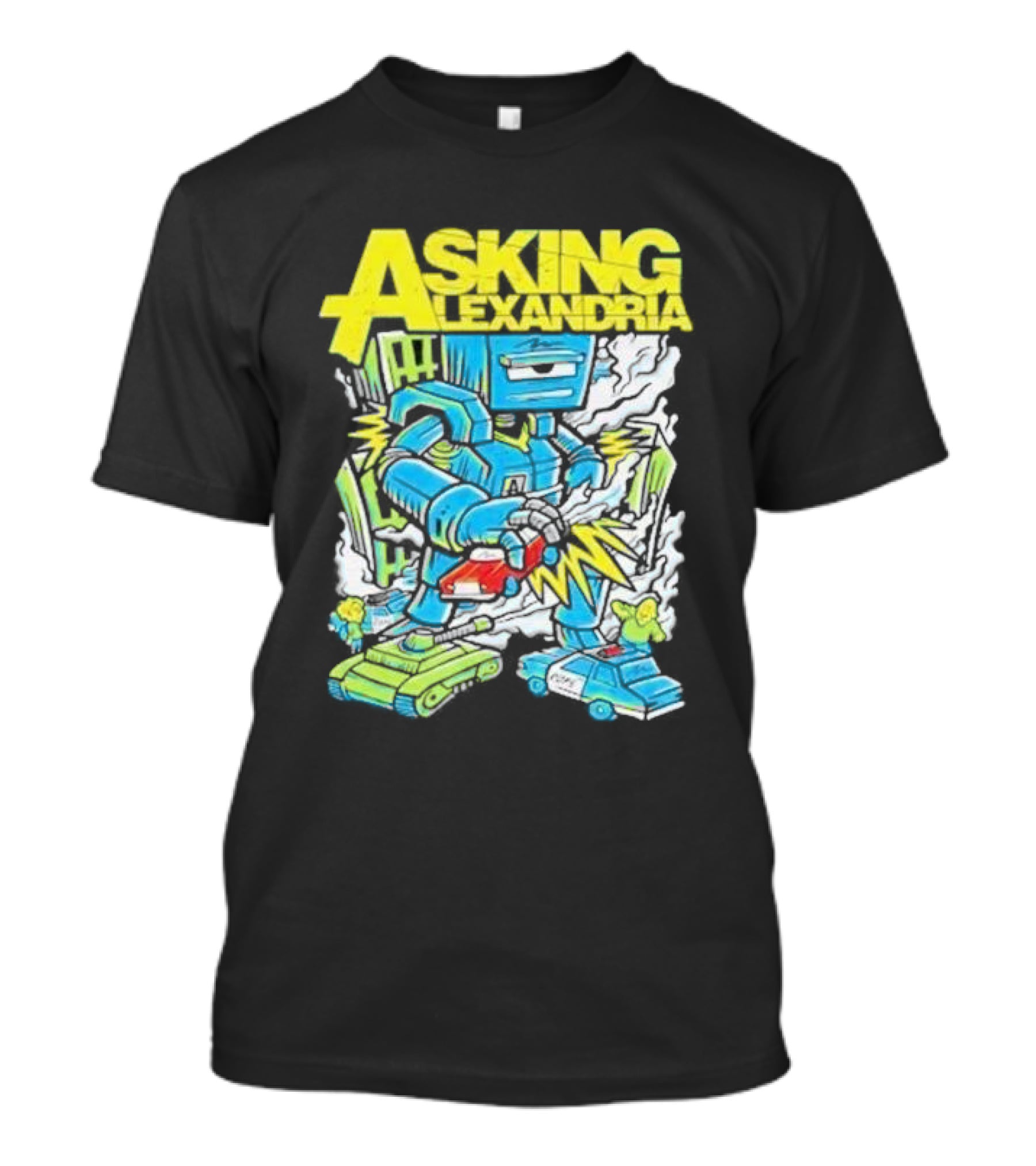 Asking Alexandria Killer Robot Blue And Green Electric Mech T-Shirt