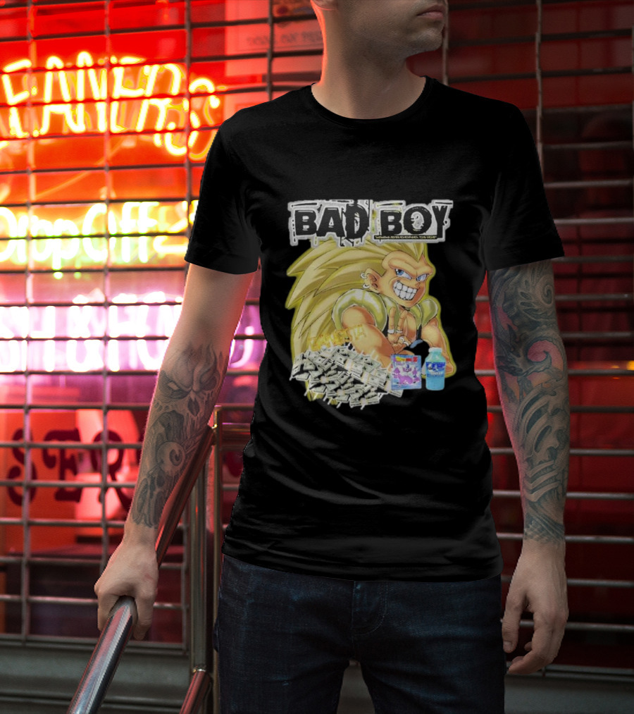 BAD BOY Sparking 2 Gotenks With Money And Blue Drink T-Shirt