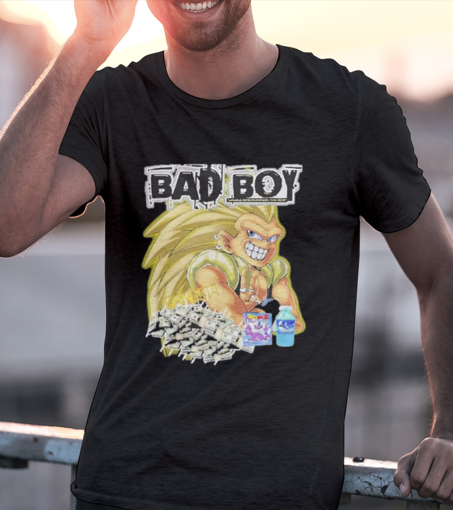 BAD BOY Sparking 2 Gotenks With Money And Blue Drink T-Shirt