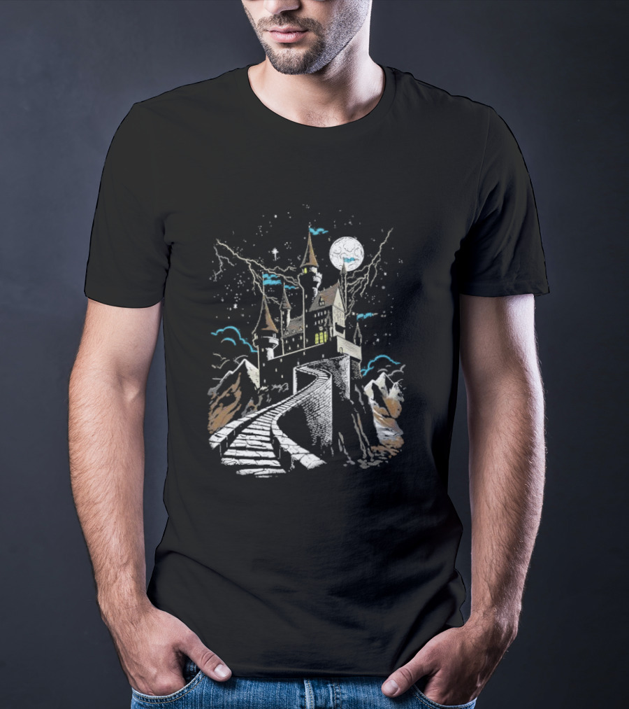 Dark Keep Moonlit Castle Vintage Intotheam T-Shirt