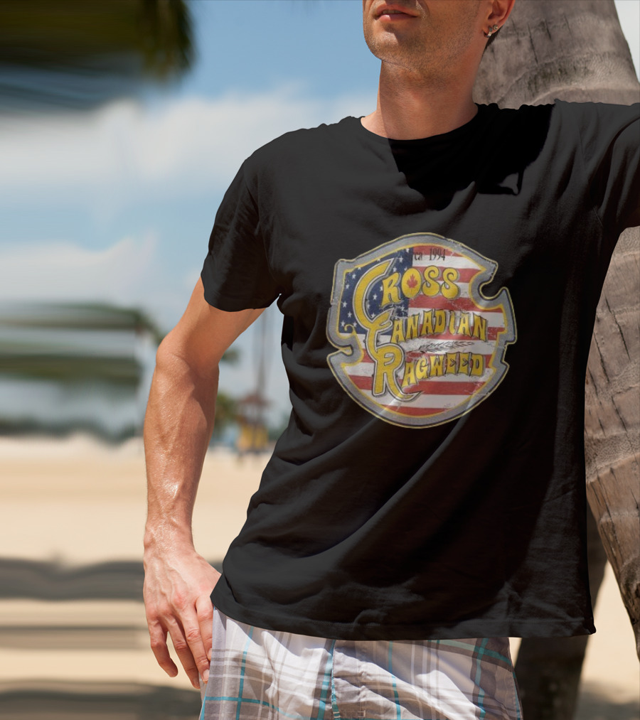 I Miss Ragweed Cross Canadian Ragweed Est 1994 American Flag Canadian Leaf T-Shirt