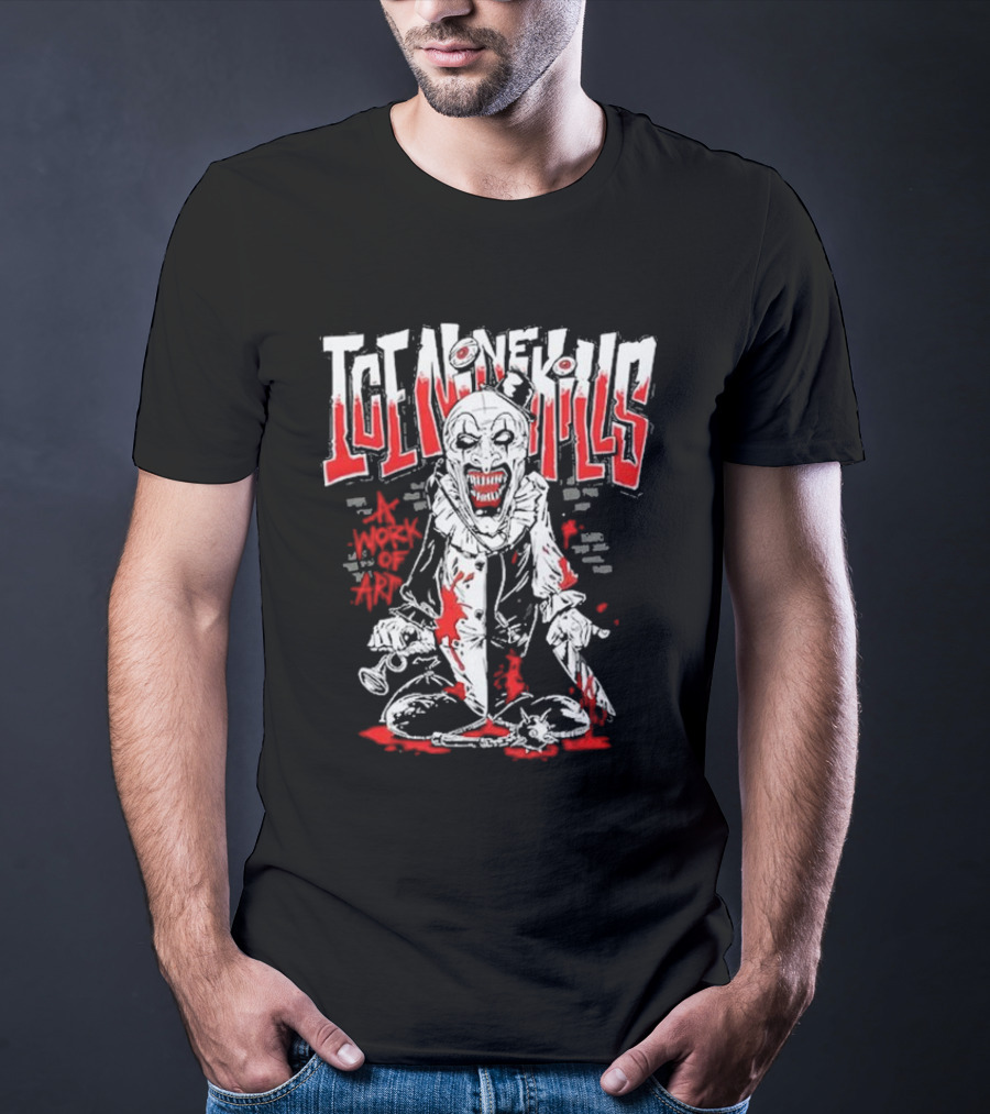 Ice Nine Kills A Work Of Art Cartoon Creepy Clown T-Shirt