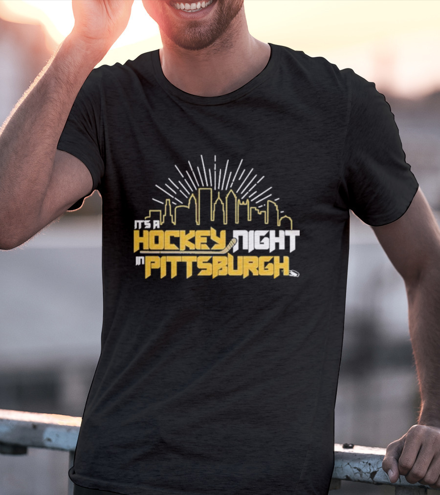 It's A Hockey Night In Pittsburgh Yinz Skyline T-Shirt