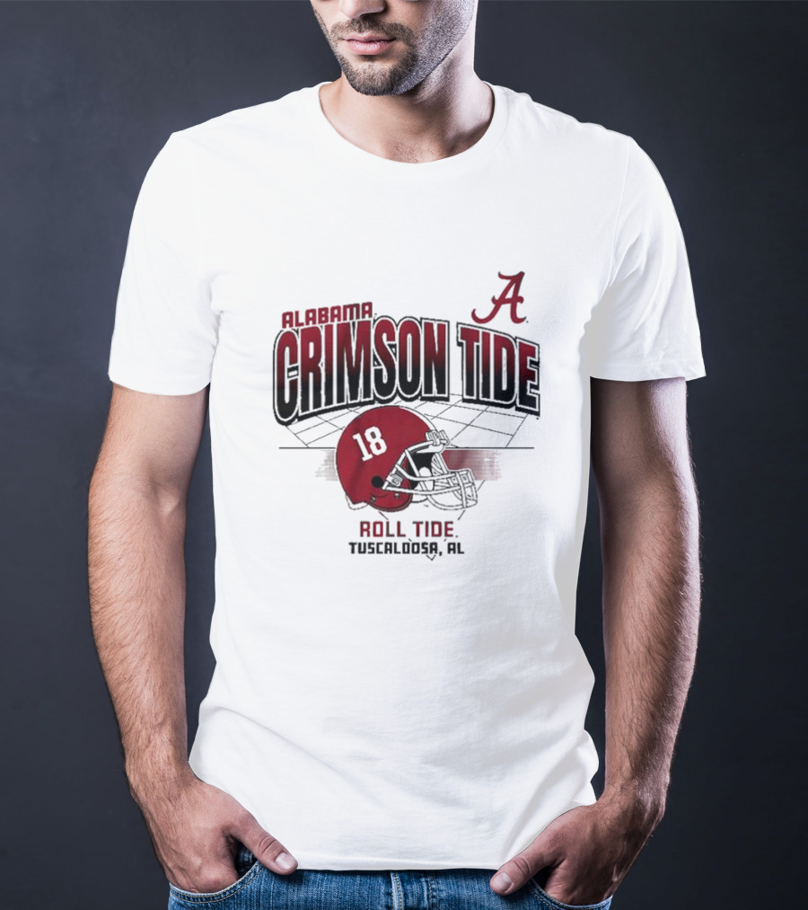 Alabama Crimson Tide Roll Tide Tuscaloosa AL Helmet 18 Football Grid T-Shirt