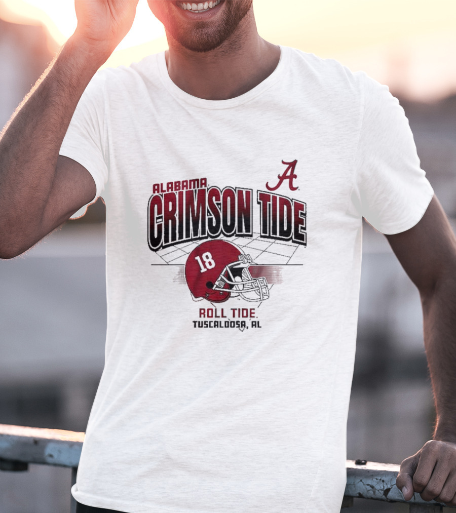 Alabama Crimson Tide Roll Tide Tuscaloosa AL Helmet 18 Football Grid T-Shirt