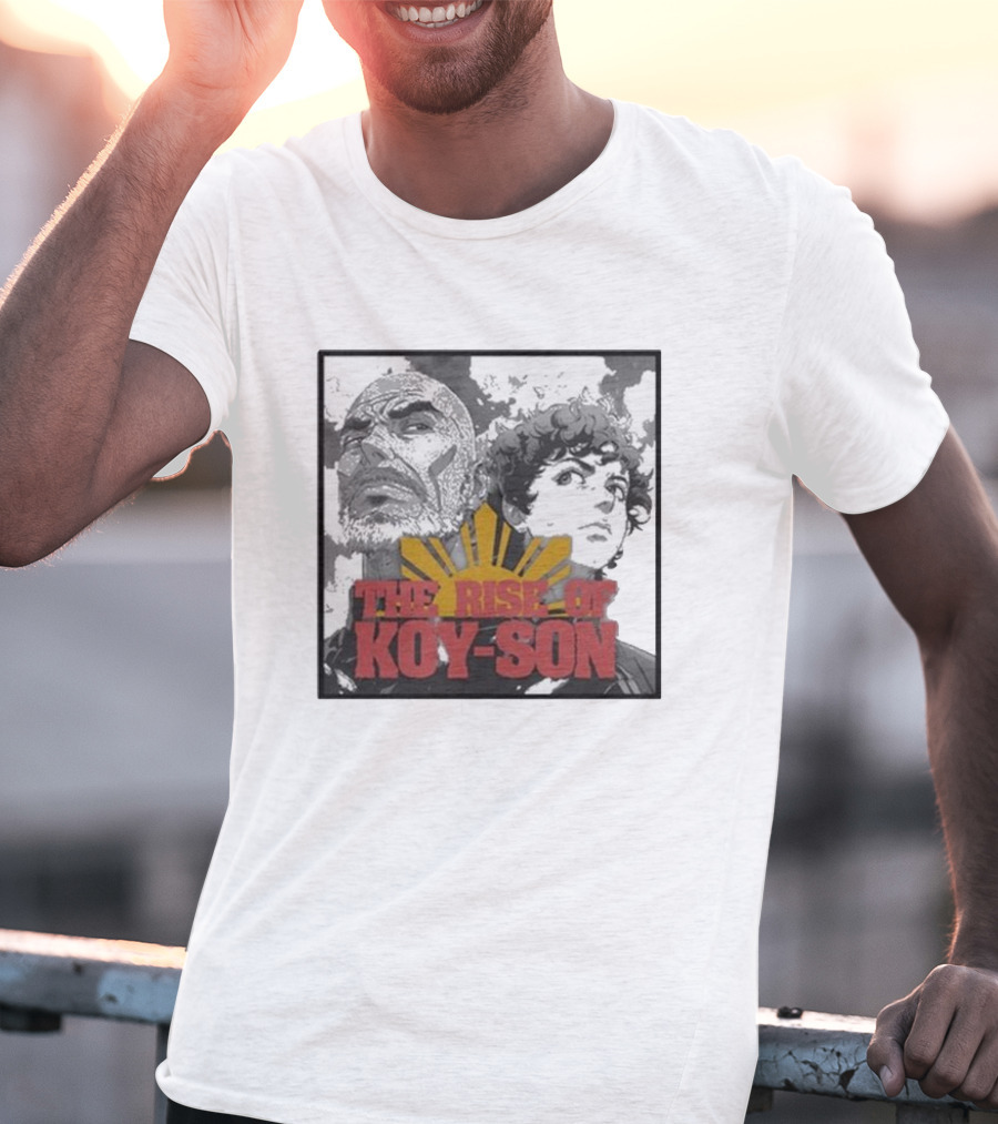 The Rise Of Koy-Son Jo Koy Anime Style Featuring Bold Portraits And Yellow Sun T-Shirt