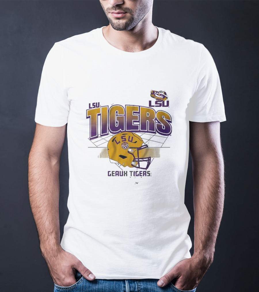 LSU Tigers Geaux Tigers Football Helmet Baton Rouge LA Grid T-Shirt