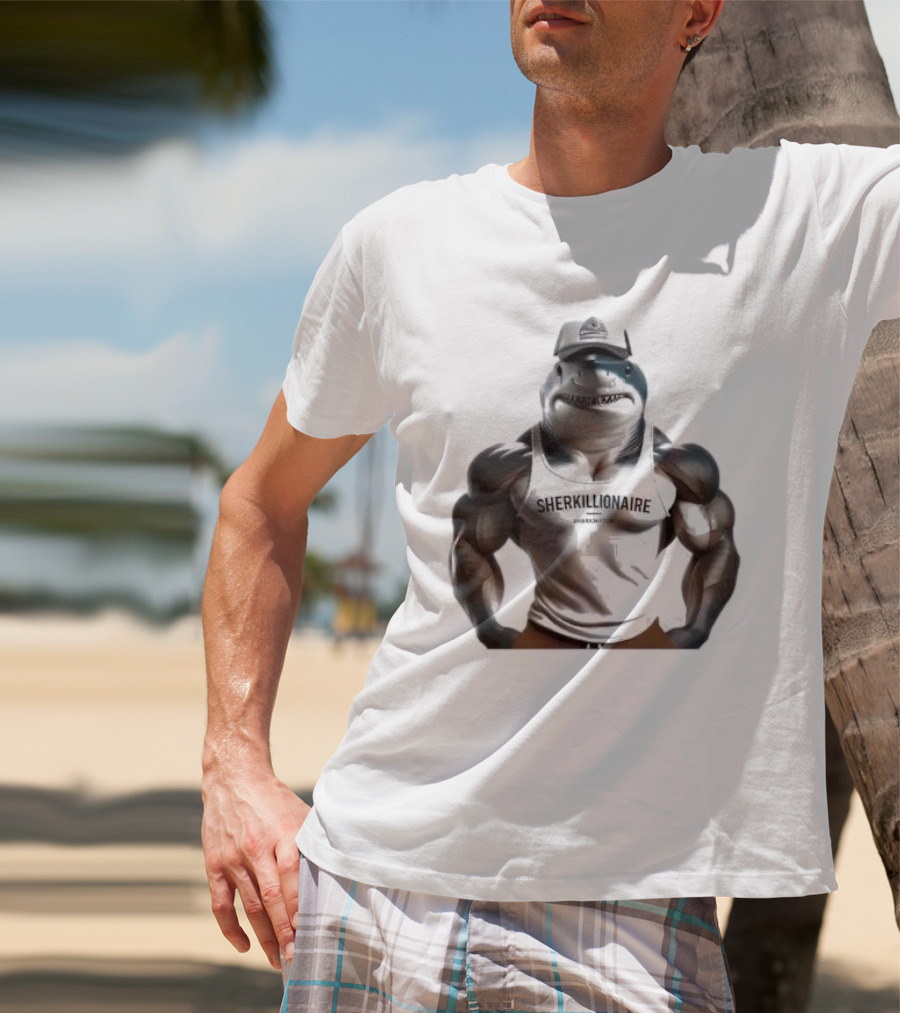 Muscular Shark Sherkillionaire Shirtless Body And Cap T-Shirt