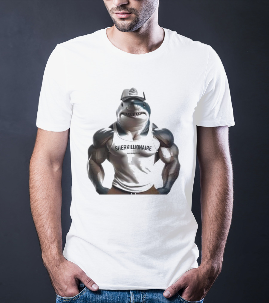 Muscular Shark Sherkillionaire Shirtless Body And Cap T-Shirt