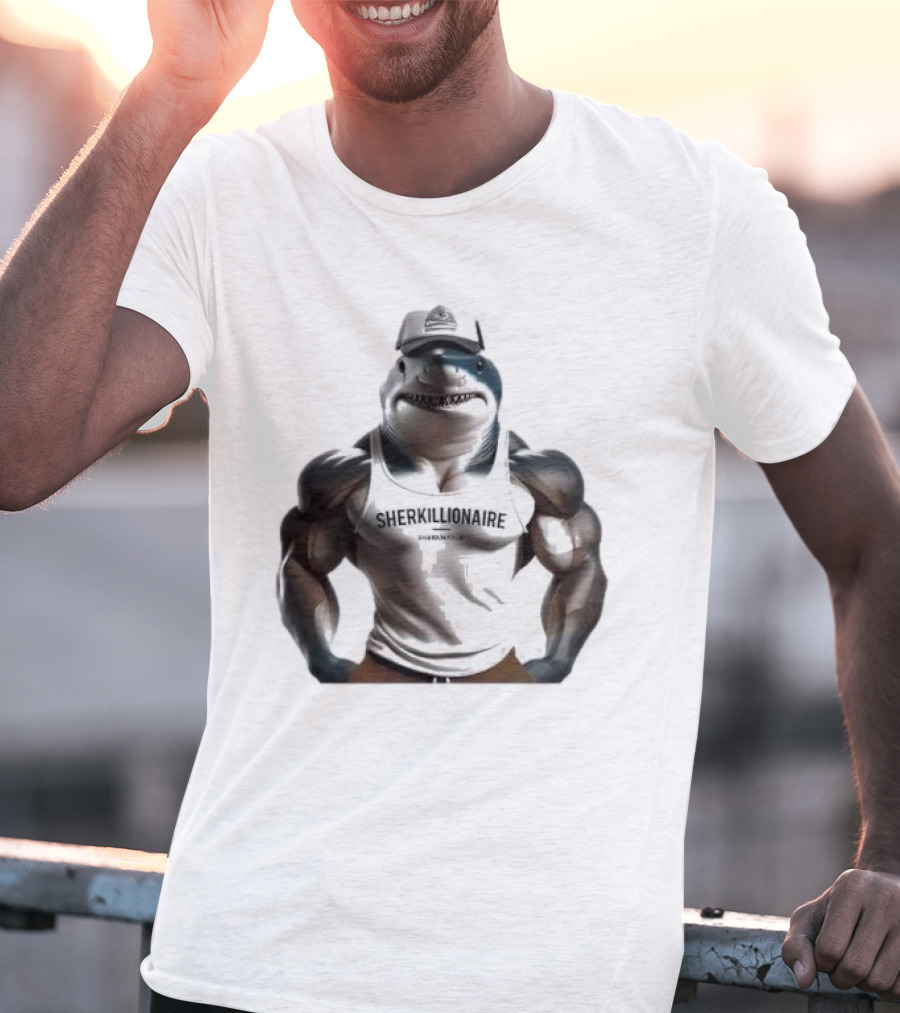 Muscular Shark Sherkillionaire Shirtless Body And Cap T-Shirt
