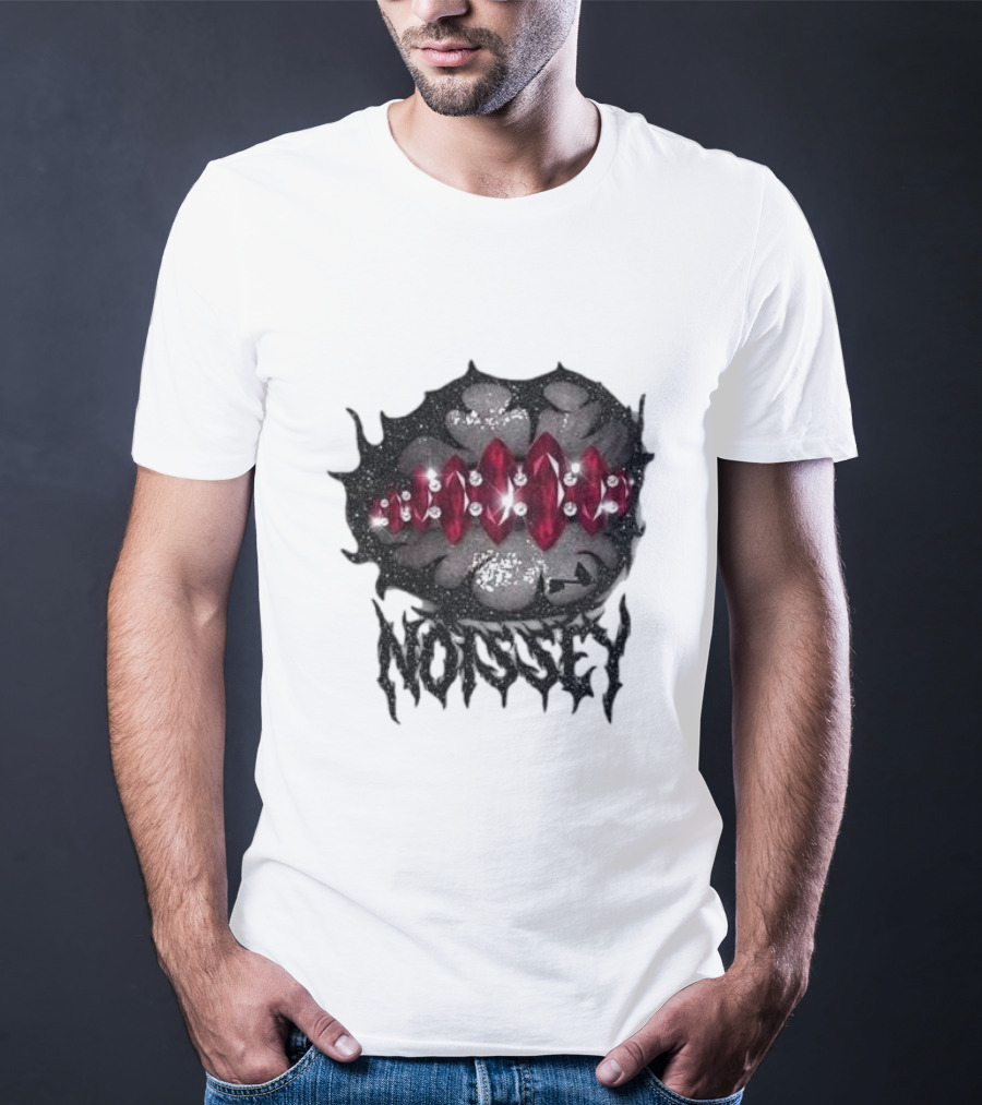 Noissey Rock Night Red Diamond Lip Print T-Shirt