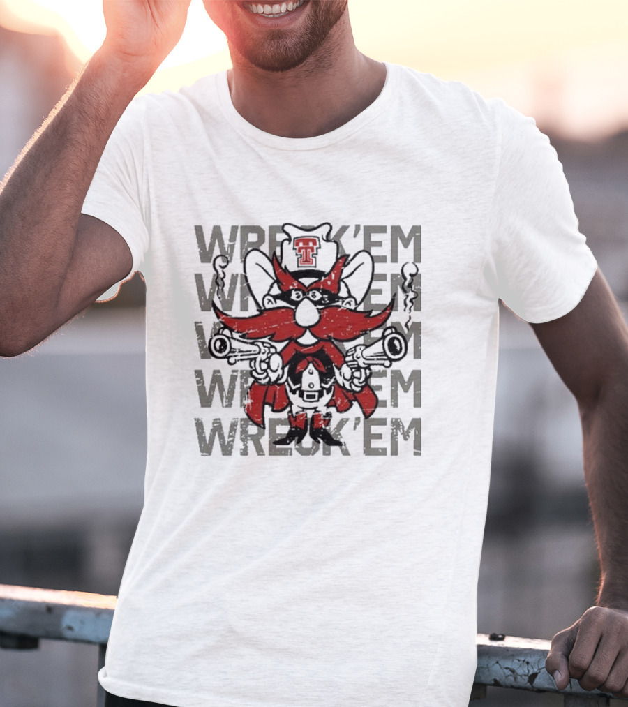 Texas Tech Red Raiders Wreck ’em Raider Red Guns Up T-Shirt
