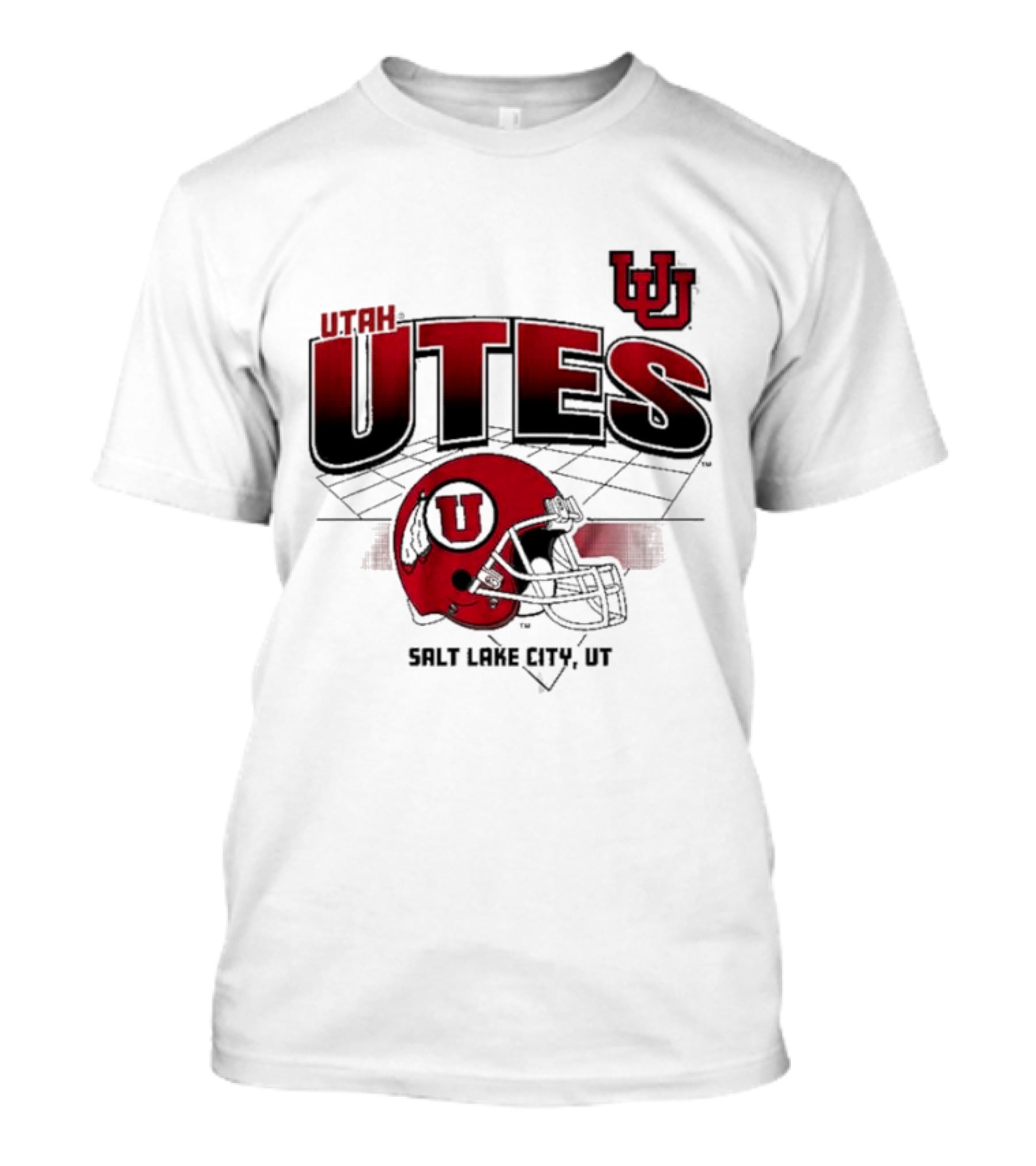 Utah Utes Football Helmet Salt Lake City UT Grid T-Shirt