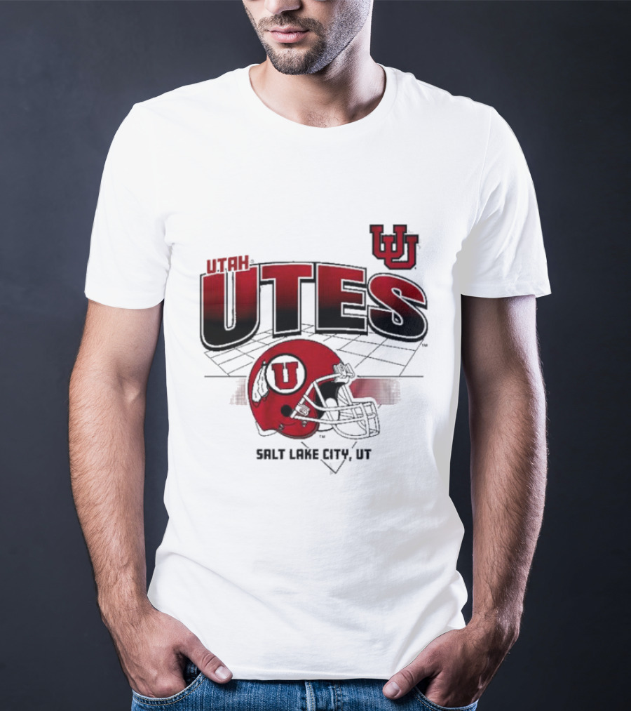 Utah Utes Football Helmet Salt Lake City UT Grid T-Shirt