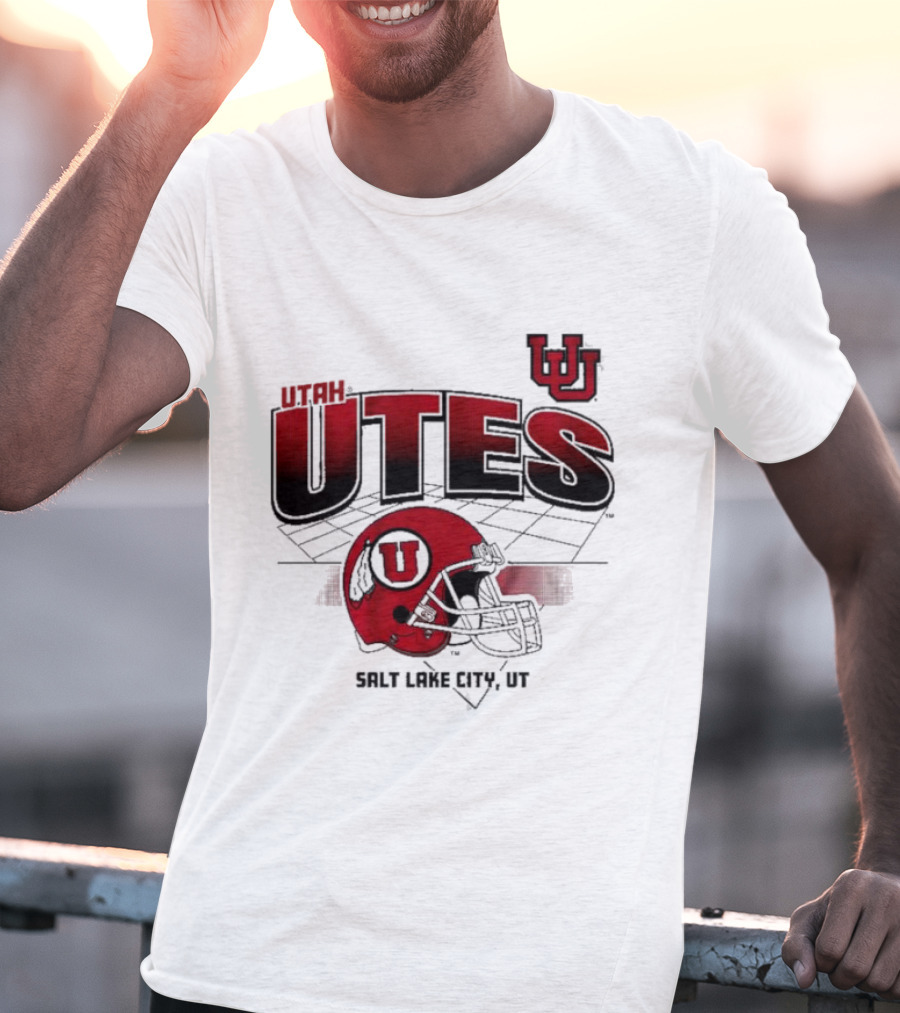 Utah Utes Football Helmet Salt Lake City UT Grid T-Shirt