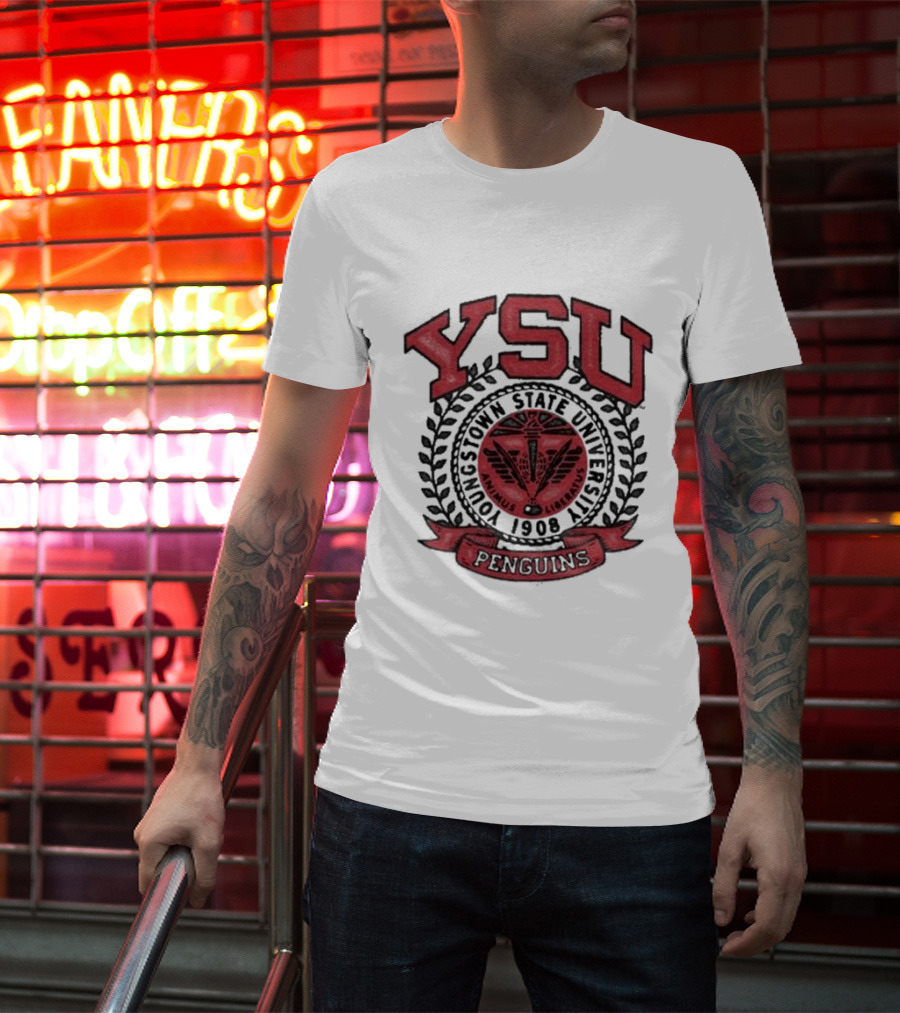 Youngstown Clothing Co Youngstown State University 1908 YSU Penguins Crest T-Shirt