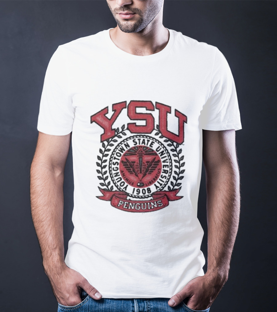 Youngstown Clothing Co Youngstown State University 1908 YSU Penguins Crest T-Shirt
