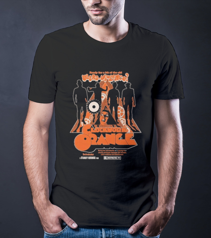 Ready For A Bit Of The Old Ultra-Violence Clockwork Orange Silhouettes Stanley Kubrick Retro Pullover T-Shirt