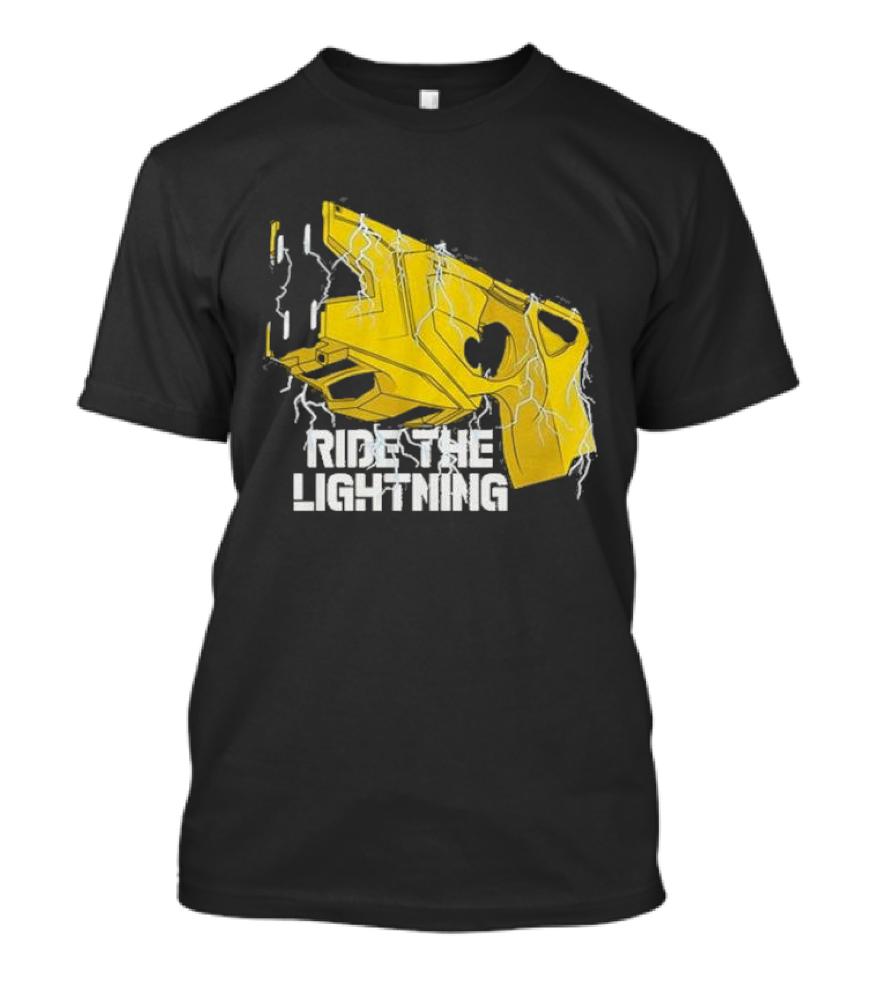 Ride The Lightning CBC Yellow Gun With Electric Bolts T-Shirt