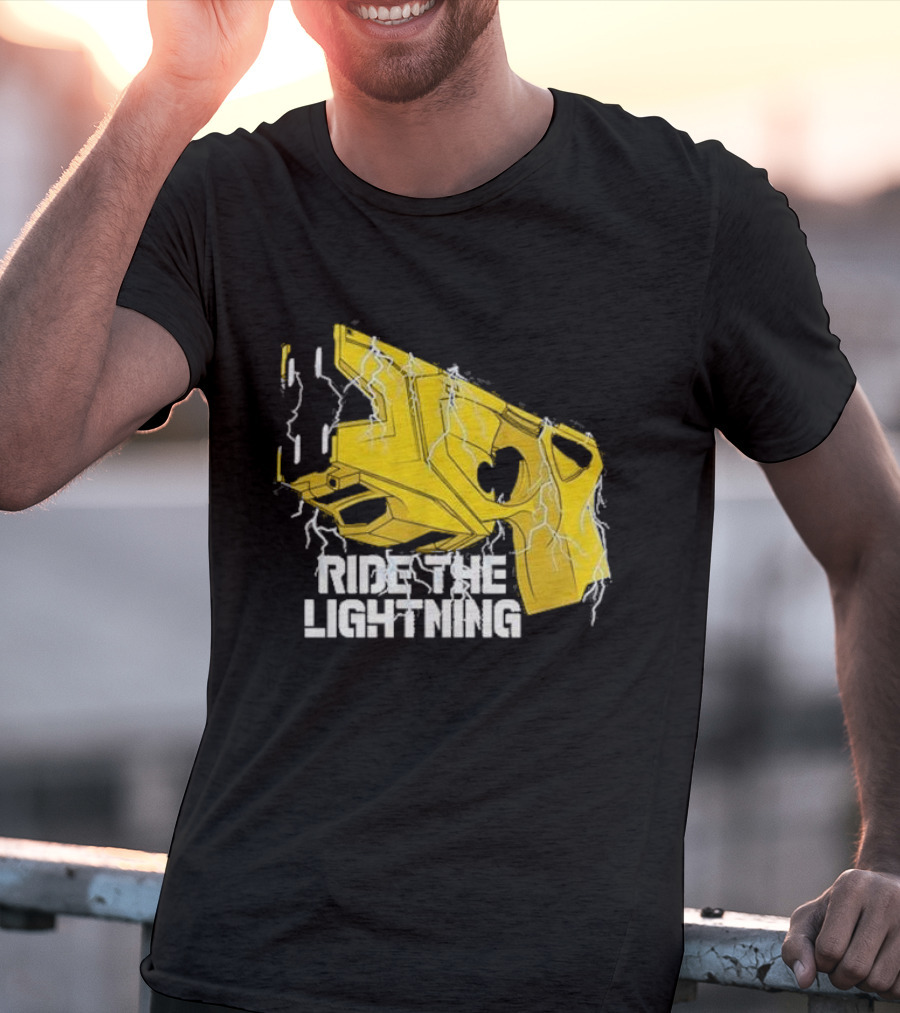 Ride The Lightning CBC Yellow Gun With Electric Bolts T-Shirt