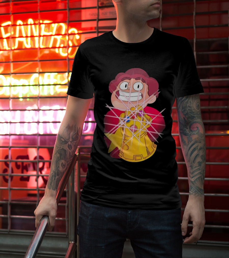 Steven Universe Wearing Infinity Gauntlet With Gems T-Shirt