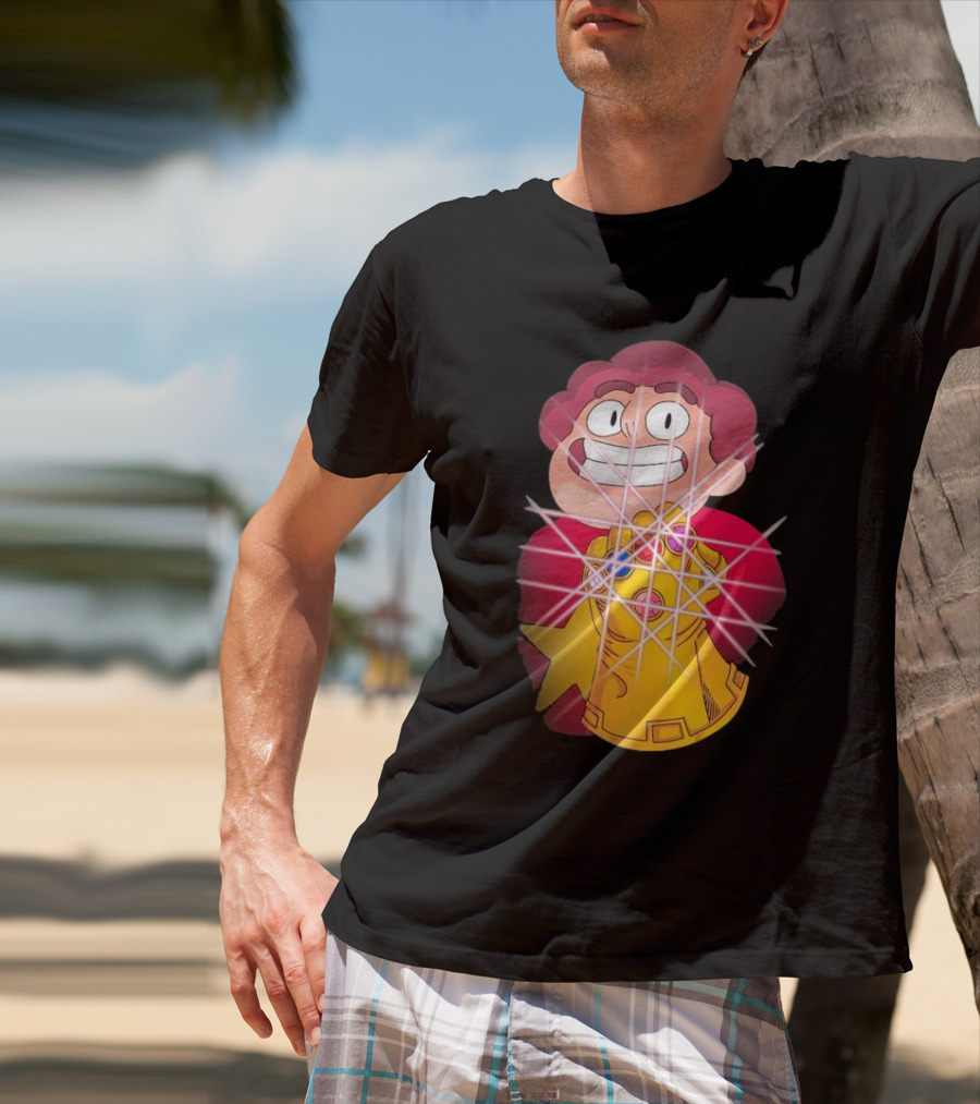 Steven Universe Wearing Infinity Gauntlet With Gems T-Shirt