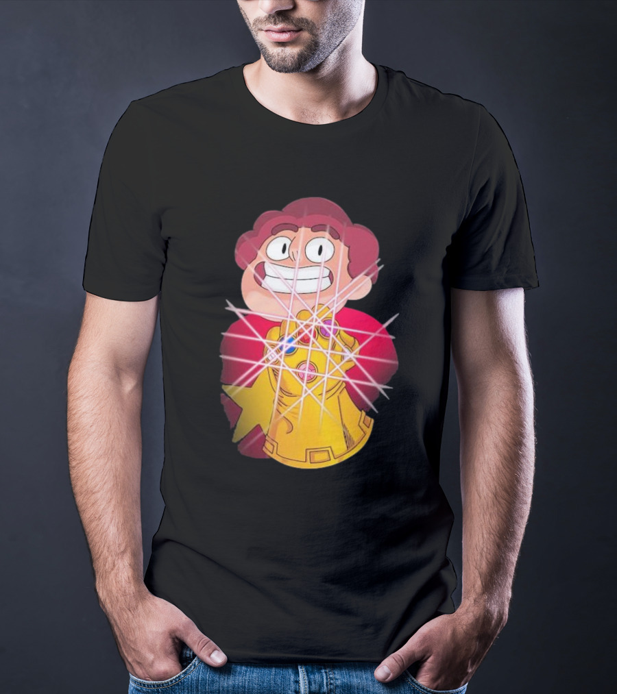 Steven Universe Wearing Infinity Gauntlet With Gems T-Shirt
