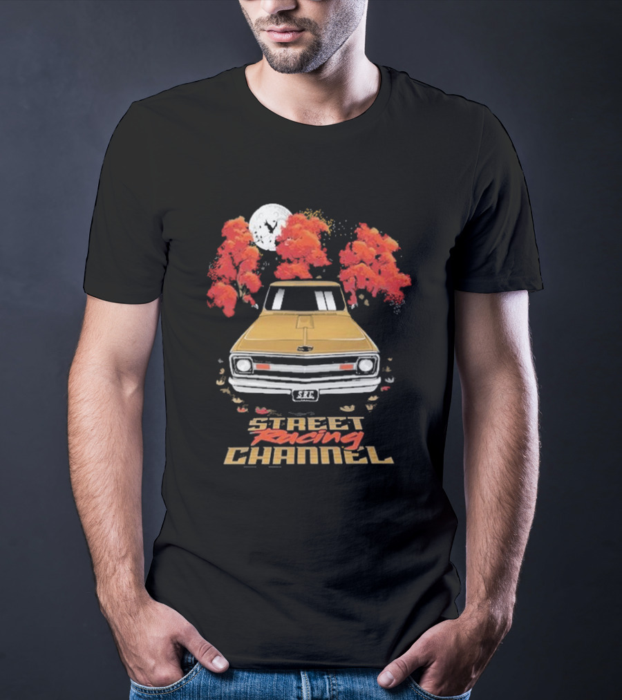 Street Racing Channel Fall Classic Car Autumn Moon T-Shirt